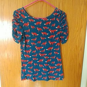 Adorable fox print Anthropologie shirt